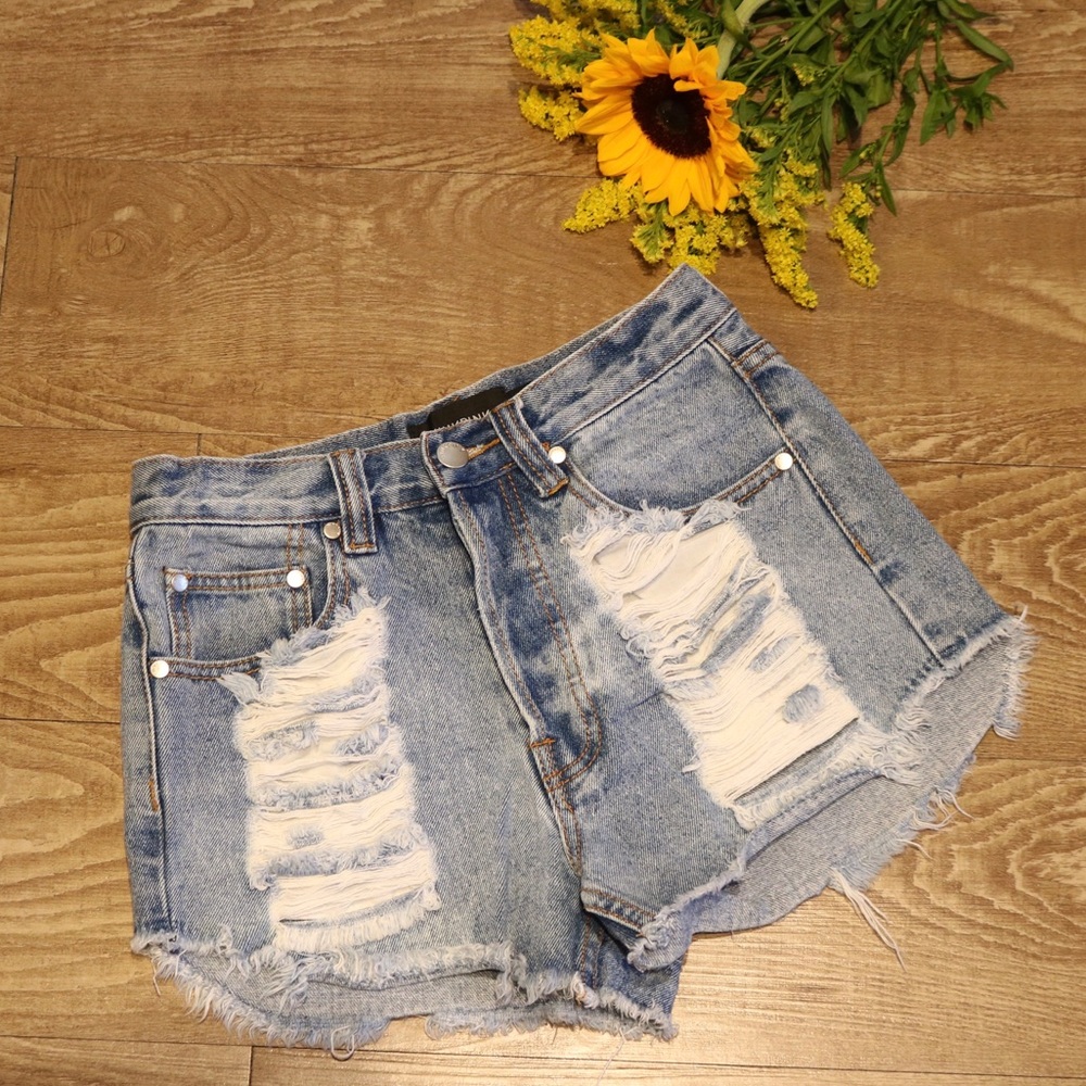 MINKPINK High Waisted Jean Shorts